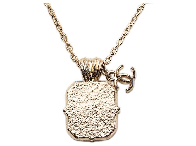 Collana con pendente Chanel Gold placcata oro con smalto e strass D'oro - vue 3
