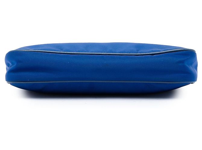 Borsa a tracolla Prada Tessuto blu con bordatura in Saffiano e catena - vista 3