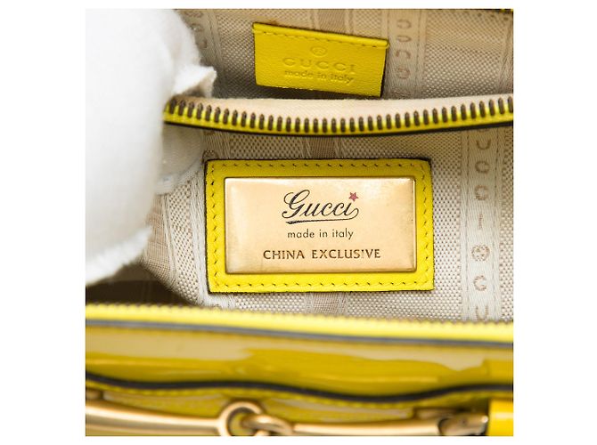 Borsa Gucci Yellow Patent Bright Bit Giallo - vista 5