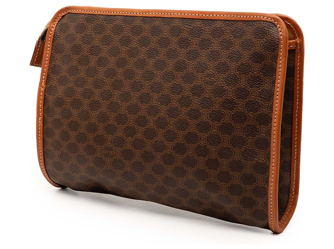 Céline Clutch de lona revestida Celine Marrón Macadam Castaño - vista 2