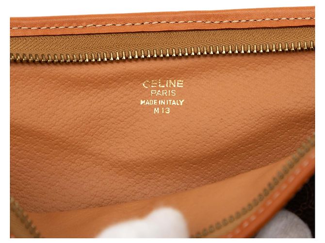 Céline Clutch de lona revestida Celine Marrón Macadam Castaño - vista 5