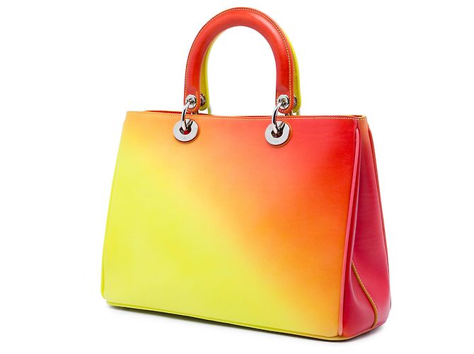 Diorissimo Satchel aus Kalbsleder mit gelbem Farbverlauf, Größe Medium - Ansicht 2