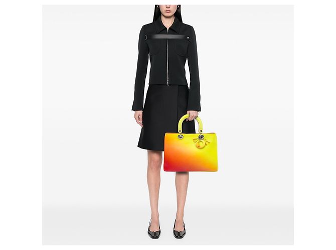 Diorissimo Satchel aus Kalbsleder mit gelbem Farbverlauf, Größe Medium - Ansicht 6