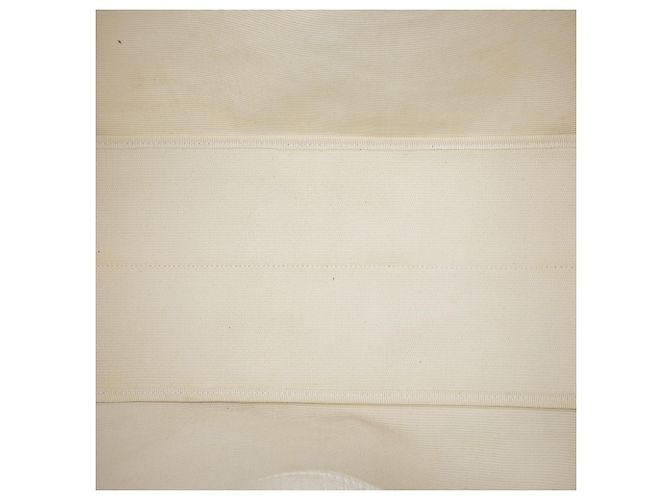 Bottega Veneta White Canvas Braided Tote Weiß - Ansicht 4