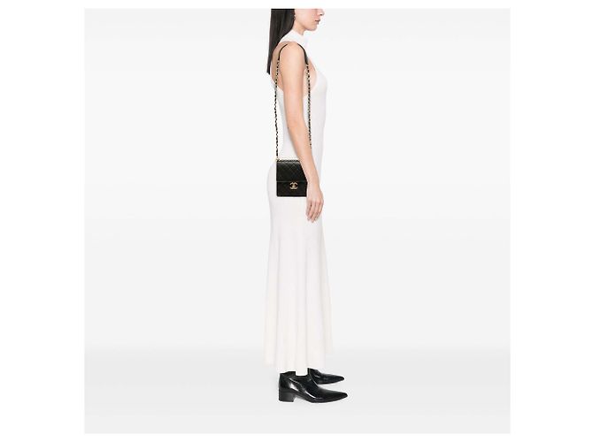 Chanel Black Small Lambskin Chic Pearls Flap Nero - vista 6