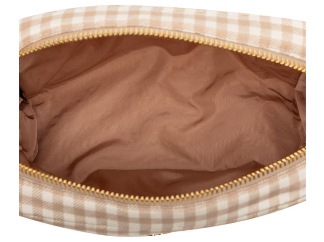 Pochette da polso in nylon Vichy beige Miu Miu - vista 4