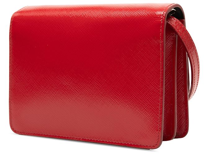 Borsa a tracolla Prada Red Saffiano Vernice Rosso - vista 2