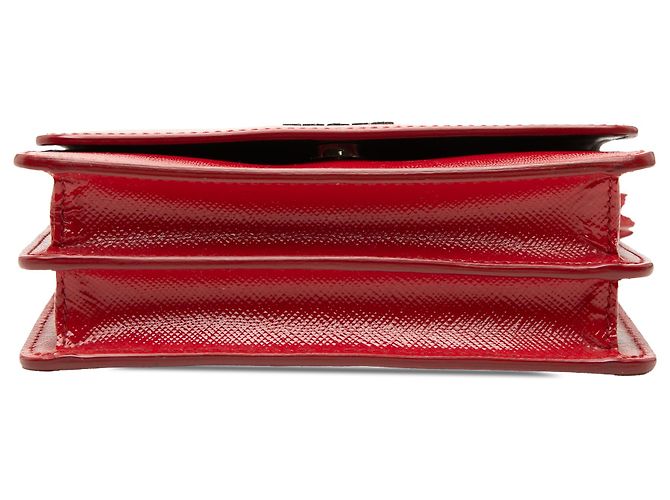 Borsa a tracolla Prada Red Saffiano Vernice Rosso - vista 3