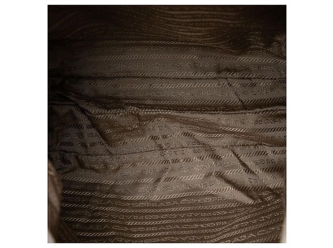 Borsa a tracolla Prada in tela beige Canapa con logo - vista 4