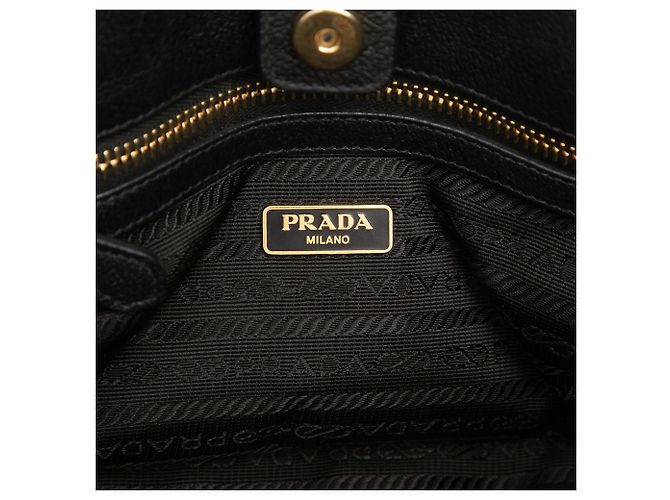 Borsa Tessuto di Prada con bordi in pelle nera Nero - vista 5