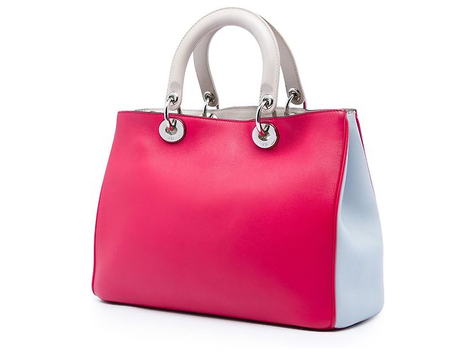 Diorissimo Tote aus dreifarbigen rosa Kalbsleder, Größe Medium von Dior - Ansicht 2