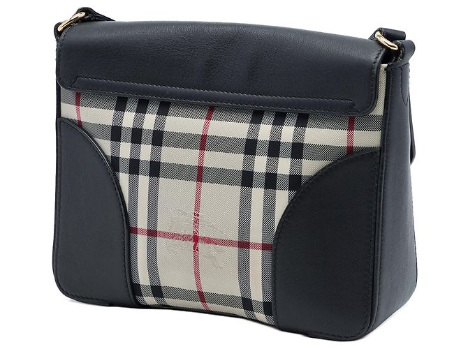 Burberry Black Small Haymarket Check Nylon e Pelle Dickens Crossbody Nero - vista 2