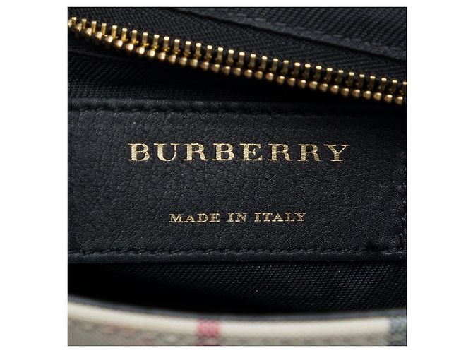 Burberry Black Small Haymarket Check Nylon e Pelle Dickens Crossbody Nero - vista 5