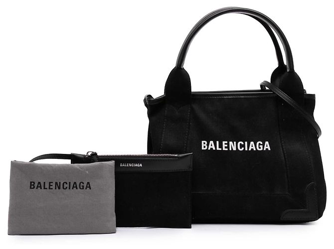 Balenciaga Borsa Satchel in Denim Nero Navy XS - vista 7