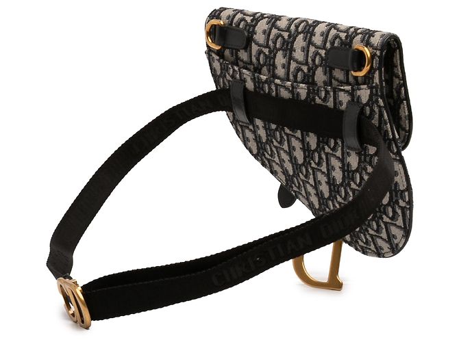 Dior Saddle Gürteltasche aus Blue Oblique Canvas Blau - Ansicht 2