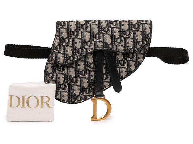 Dior Saddle Gürteltasche aus Blue Oblique Canvas Blau - Ansicht 8