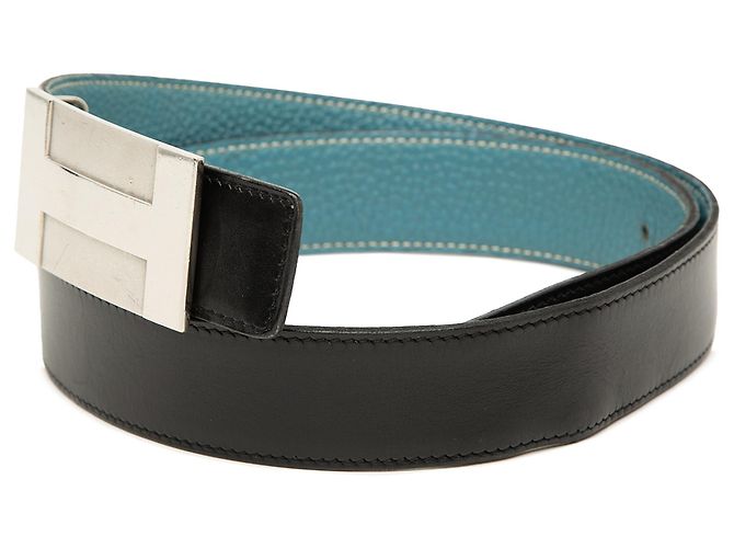Cintura reversibile Hermès Black Box Calf e Togo H Plate Nero - Ansicht 2