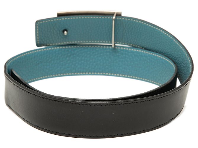 Cintura reversibile Hermès Black Box Calf e Togo H Plate Nero - Ansicht 3