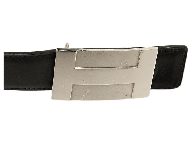 Cintura reversibile Hermès Black Box Calf e Togo H Plate Nero - Ansicht 5