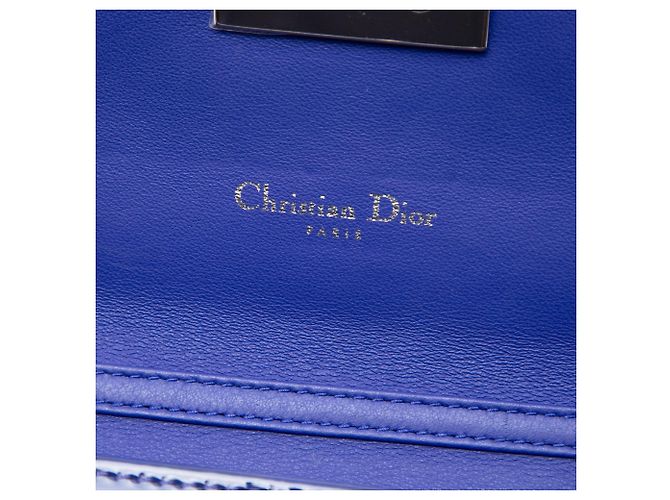 Portafoglio con catena Miss Dior in vernice blu cannage Dior Blu scuro - vista 5