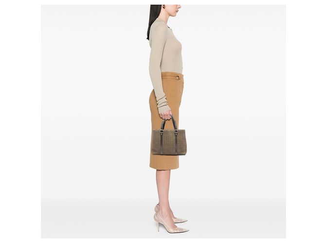 Céline Tote Celine Brown C Macadam Suede Marrone Cachi - vista 6