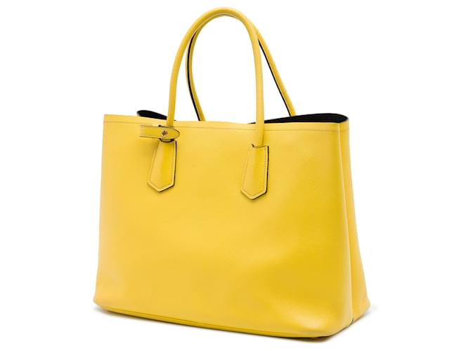 Prada Borsa Double Saffiano Cuir Gialla Medium Giallo - vista 2