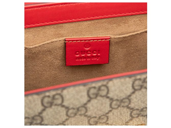 Gucci Beige Small GG Supreme Padlock Crossbody - vista 5
