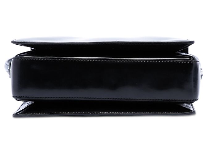 Prada Satchel aus schwarzem Lackleder mit Drehsperre - Ansicht 3