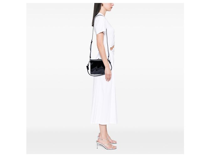 Prada Satchel aus schwarzem Lackleder mit Drehsperre - Ansicht 6