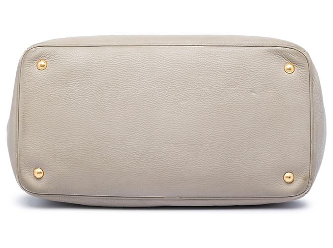 Prada Gray Vitello Daino Open Convertible Tote Braun Grau - Ansicht 3