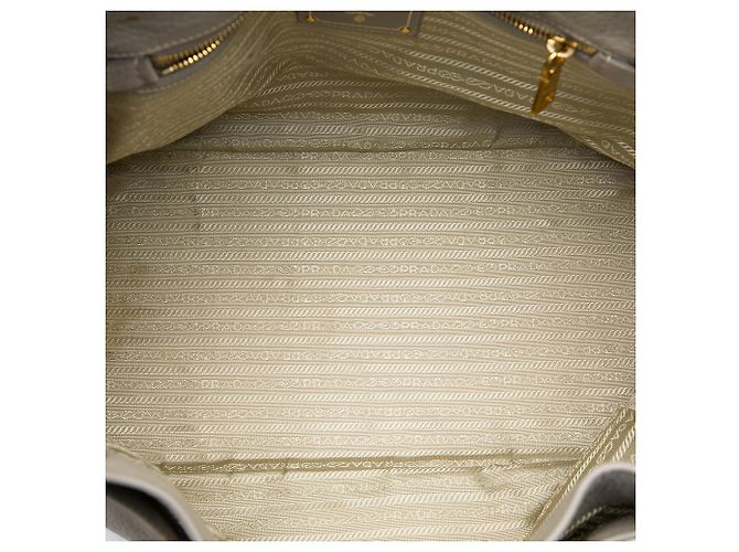 Prada Gray Vitello Daino Open Convertible Tote Braun Grau - Ansicht 4