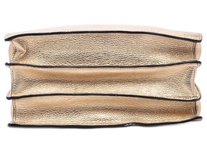 Tote Miu Miu in capra metallizzata oro Madras con chiusura push lock D'oro - vista 3