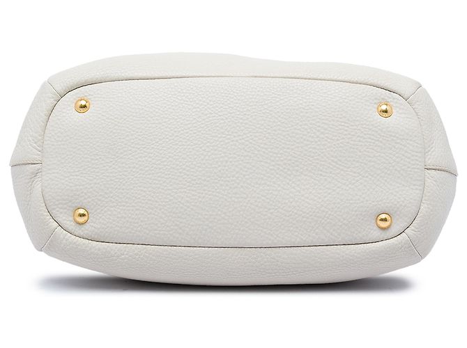 Borsa Tote Convertibile con Zip Prada Gray Vitello Daino Marrone Grigio - vista 3
