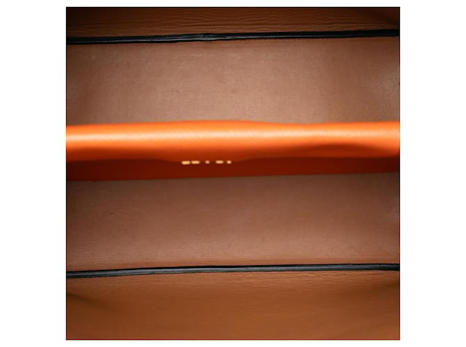 Borsa Prada Orange Medium Saffiano Cuir Double Handle Arancione - vista 4
