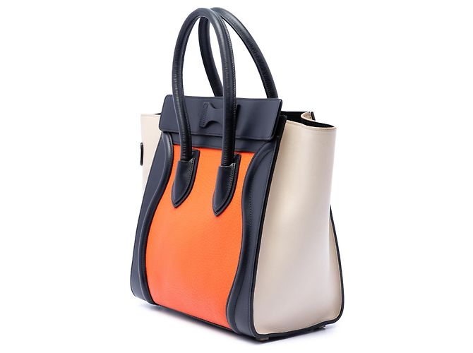 Céline Celine Orange Micro Tricolor Leder Luggage Tote - Ansicht 2