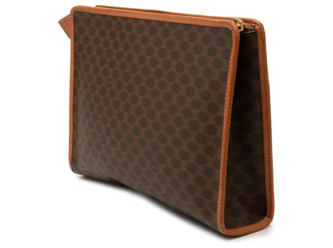 Céline Clutch de lona revestida Celine Marrón Macadam Castaño - vista 2
