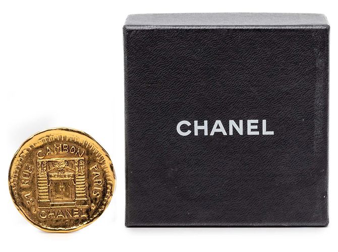 Chanel Spilla Medaglione 31 Rue Cambon Placcata Oro D'oro - vista 4
