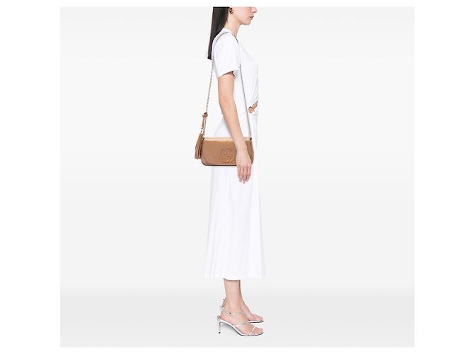 Gucci Borsa a tracolla Soho Chain Flap in vernice marrone Medium Marrone chiaro - vista 6