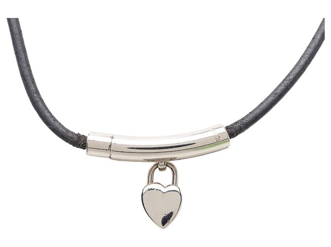 Collana choker Hermès Vive L Idee in argento placcato palladio con ciondolo a cuore - vista 3