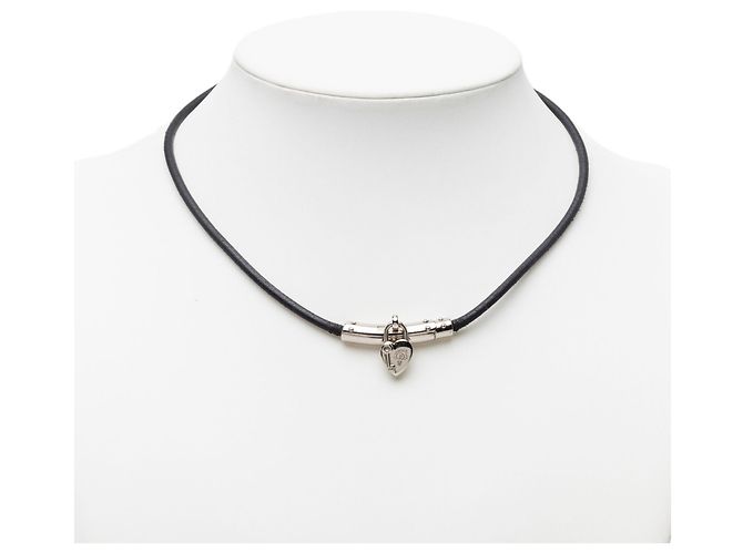 Collana choker Hermès Vive L Idee in argento placcato palladio con ciondolo a cuore - vista 5