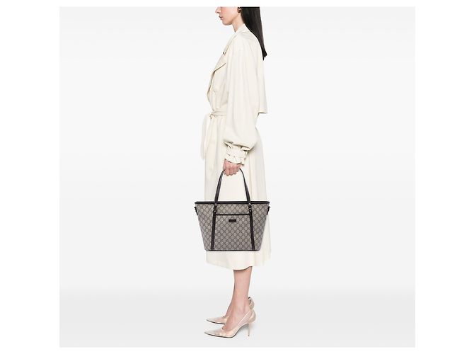 Borsa Tote Convertible Gucci Beige GG Supreme Joy - vista 6
