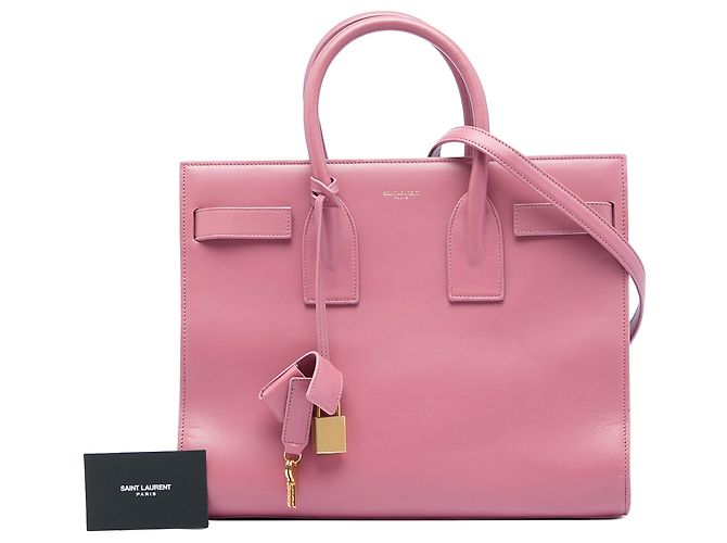 Borsa Sac De Jour in pelle rosa piccola Saint Laurent - vista 7