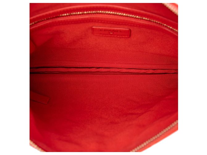 Clutch Chanel Orange Medium Quilted Lambskin O Case Arancione - vista 4