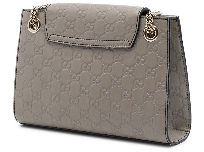 Borsa a Spalla Gucci Gray Small Guccissima Emily Marrone - vista 2