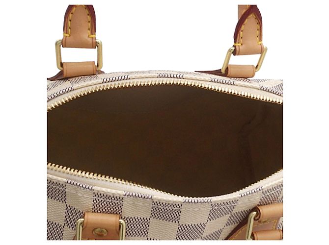 Louis Vuitton White Damier Azur Speedy Bandouliere 25 Bianco - vista 5