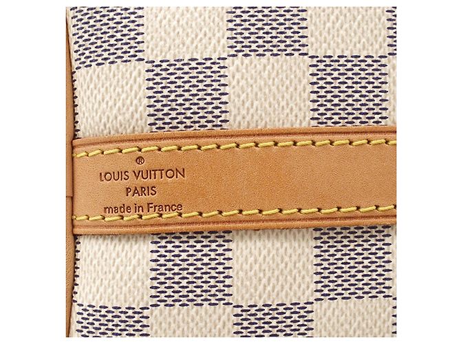 Louis Vuitton White Damier Azur Speedy Bandouliere 25 Bianco - vista 6