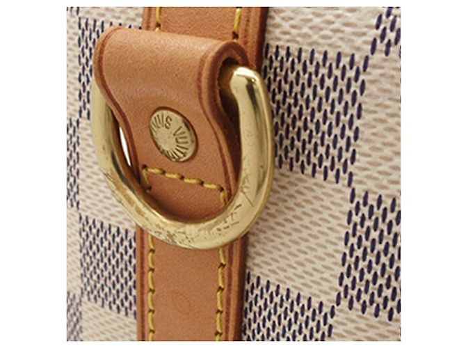 Louis Vuitton White Damier Azur Speedy Bandouliere 25 Bianco - vista 7