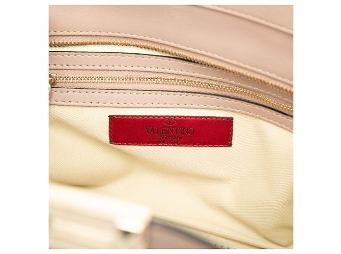 Valentino Brown Small Leather Rockstud Double Handle Tote Braun Fleisch - Ansicht 5