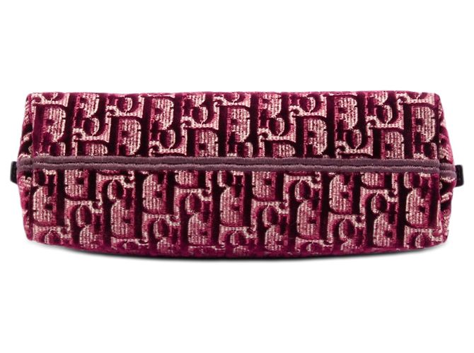 Dior Kosmetiktäschchen aus besticktem Red Oblique Samt Rot Bordeaux - Ansicht 3