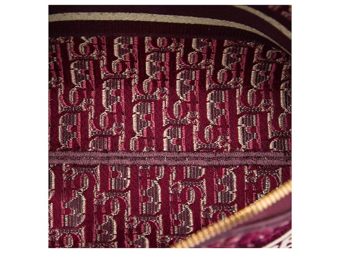Dior Kosmetiktäschchen aus besticktem Red Oblique Samt Rot Bordeaux - Ansicht 4